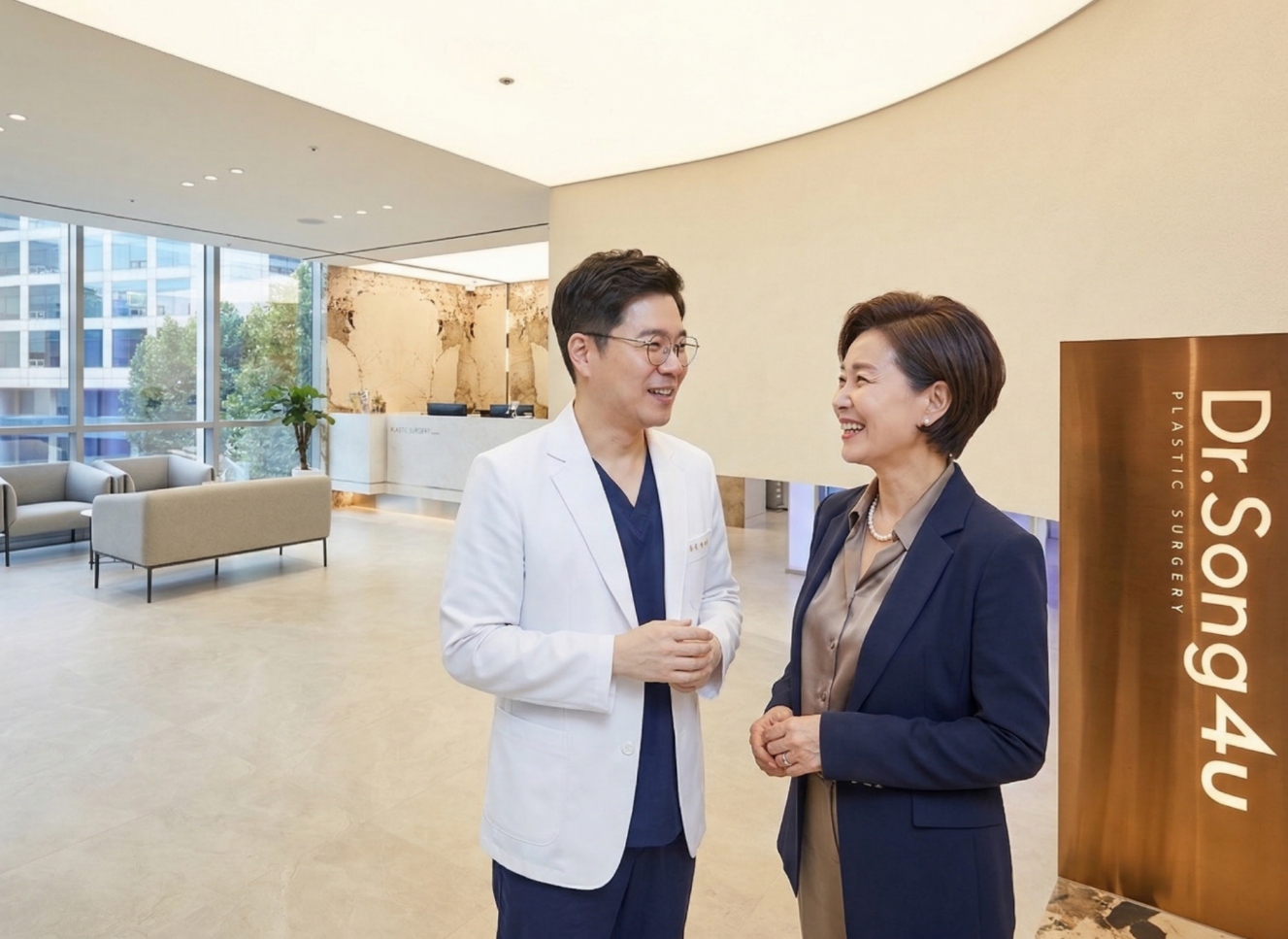 Dr. Song consulting with a patient for Eyelid Surgery — Dr. Song 4U Clinic